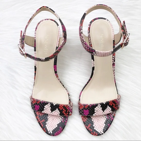 New Nine West Pruce Ankle Strap Block Heel Sandals - Picture 11 of 11